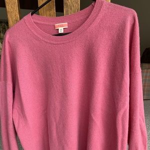 NWOT J Crew 100% Cashmere Pink Oversized Sweater XS